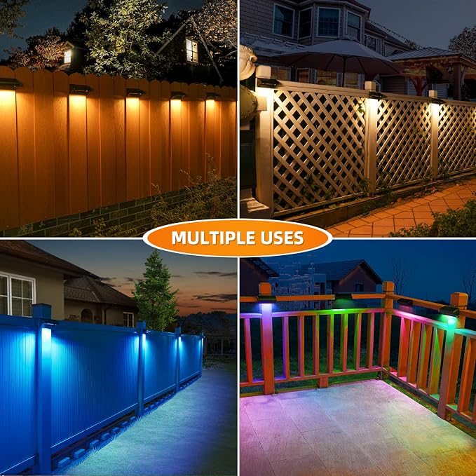 Aulanto Solar Fence Lights 8 Pack-Plus, 100 Lumen Big Outdoor Solar Light IP65 - Image 6