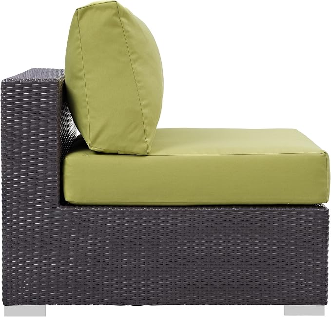 Modway Convene Wicker Rattan Outdoor Patio Sectional Sofa Armless Chair in - Image 2