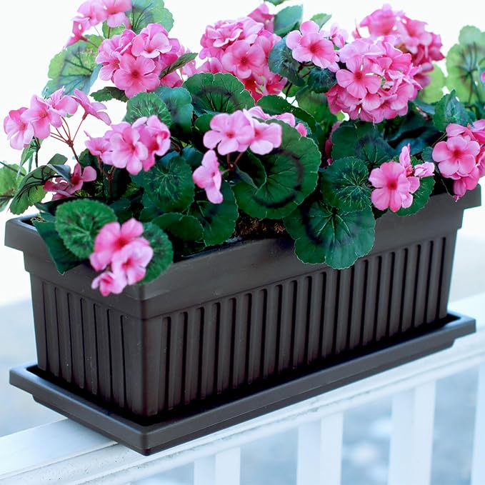 HC Companies 30 Inch Long Fluted Plastic Venetian Garden Window Container - Image 3