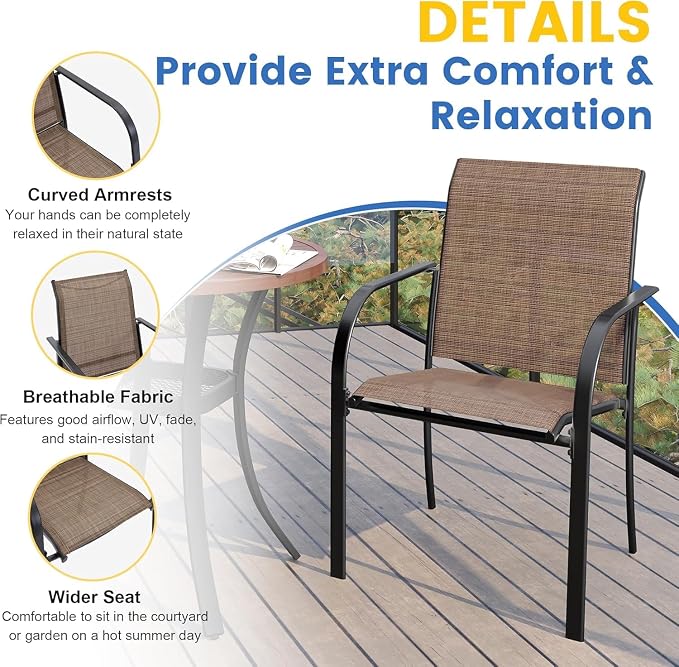 VICLLAX 5 Pieces Patio Dining Set - Image 4