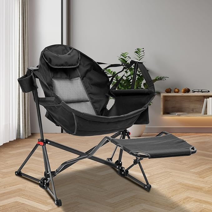 Ainfox Hammock Chair with Footrest, Oversized Swinging Portable Folding Camping - Image 7