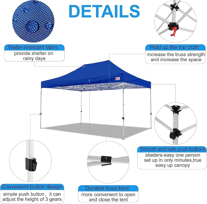 MASTERCANOPY Pop Up Canopy Tent Commercial Grade 10x15 Instant Shelter - Image 5
