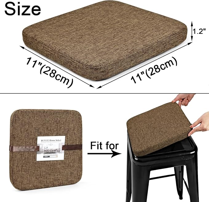 BUYUE Friendly Woven Fabric Magnetic Bar Stool Cushions Set of 4, Enhanced - Image 4