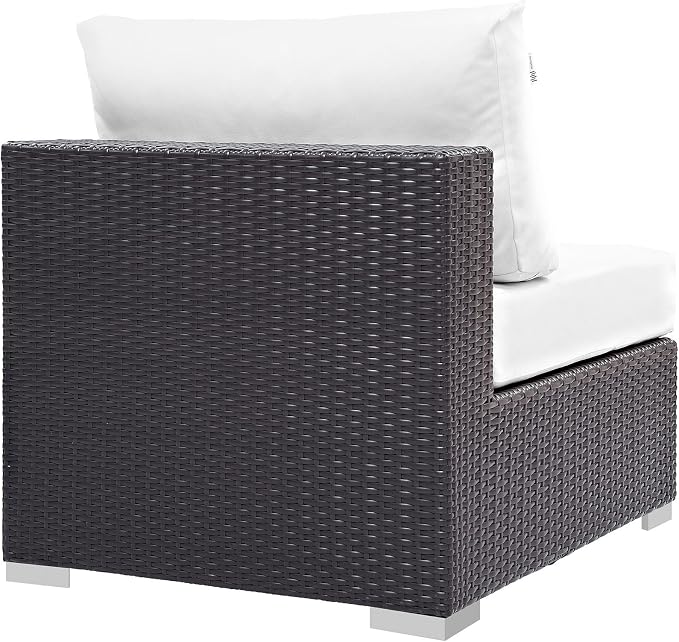 Modway Convene Wicker Rattan Outdoor Patio Sectional Sofa Armless Chair in - Image 4