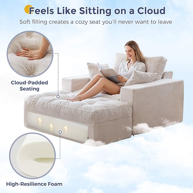 MAXYOYO Modular Sectional Chaise Lounge Sofa, Upholstered Lounge Chair - Image 9