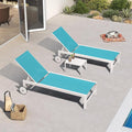 PURPLE LEAF Outdoor Lounge Chairs Set of 2 White Aluminum Chaise Lounge Chair by PURPLELEAF