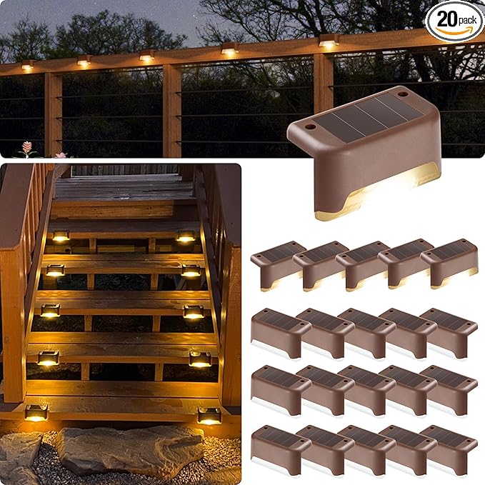GIGALUMI Led Solar Deck Lights, 20 Pack Waterproof by GIGALUMI