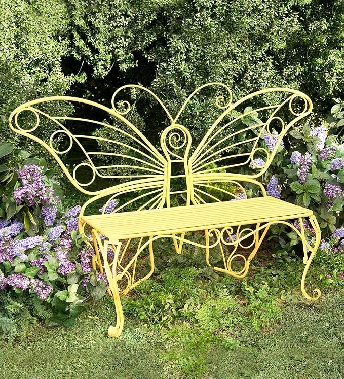 Plow & Hearth Weatherproof Butterfly Outdoor Bench | Holds Up to 300 lbs | - Image 2