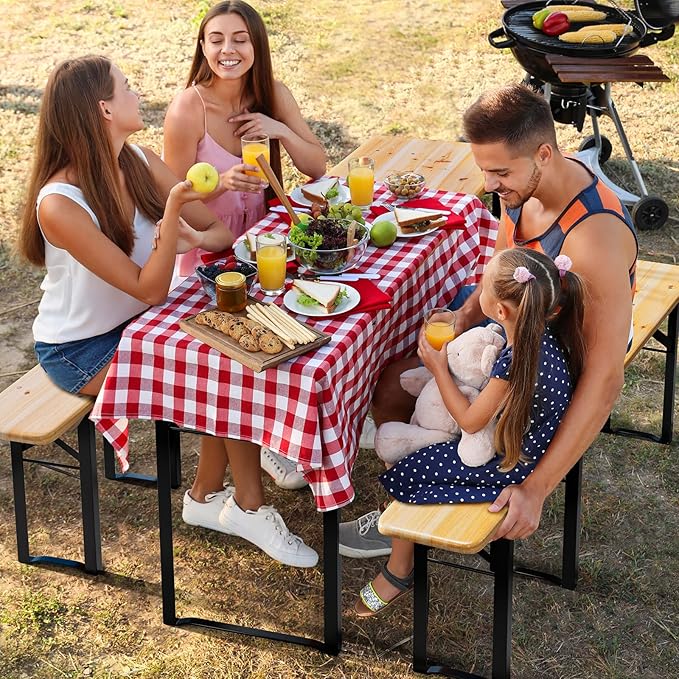 VINGLI 70 Inch Folding Picnic Tables - Image 2