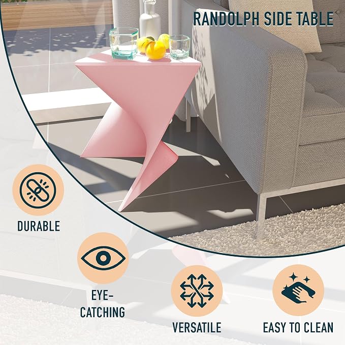 LeisureMod Modern Pink Accent Side Table - Image 4