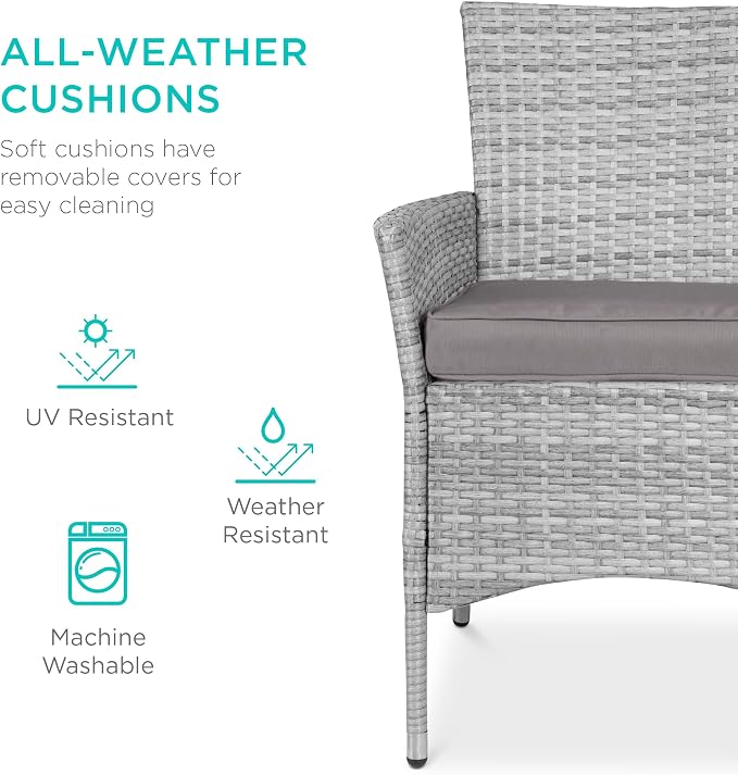 Best Choice Products 5-Piece Indoor Outdoor Wicker Dining Set Furniture - Image 4