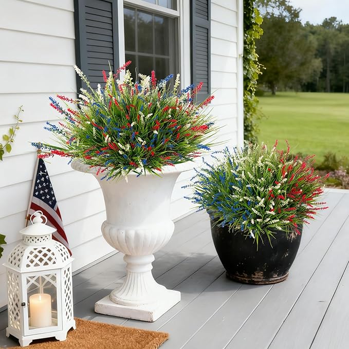 Artificial Faux Plants for Outdoor Spring Decoration, Fake Flowers Shrubs UV - Image 2