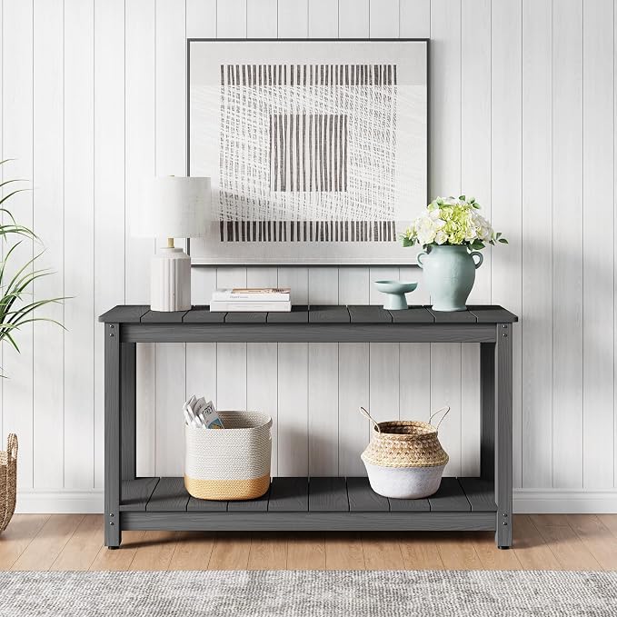 Stoog All-Weather Console Table, 2-Tier Patio Console Table Outdoor - Image 2