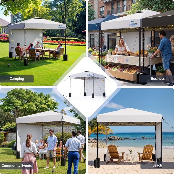 10X10 Pop Up Canopy Tent, Removable Pockets Sidewall - Image 9