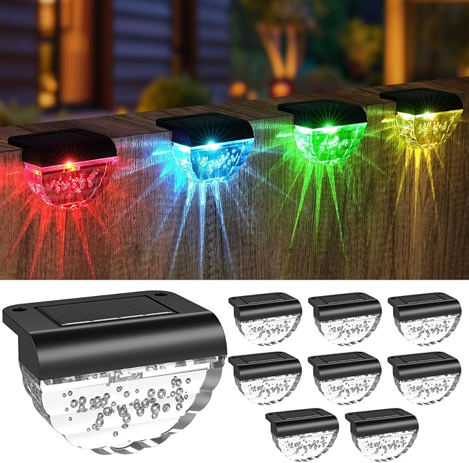 8 Pack Solar Deck Lights Outdoor, Solar Step Lights Waterproof - Image 2