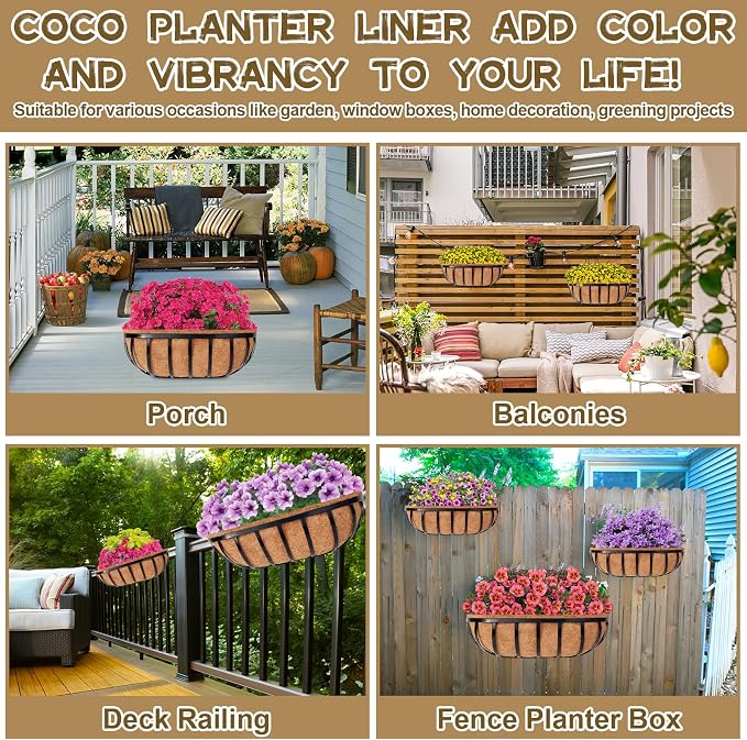 Riare 4 Pack 24 Inch Trough Coco Coir Liners - Image 7