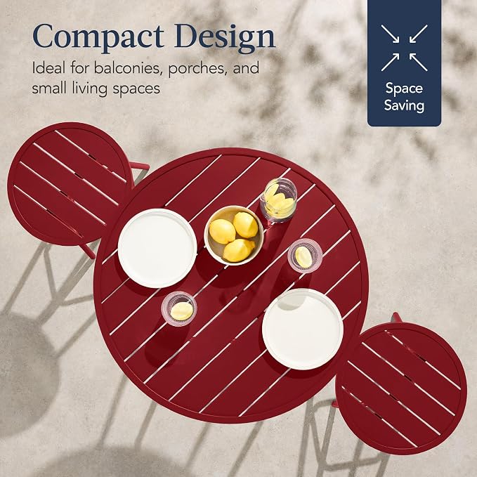 Best Choice Products 3-Piece Patio Dining Set, Bar Height, Outdoor Bistro Set - Image 6