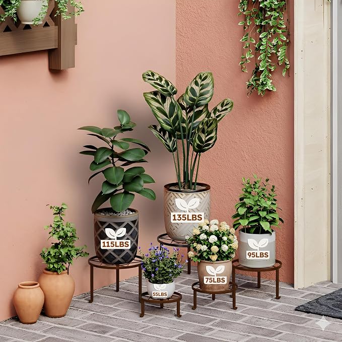 5-Pack Heavy Duty Flower Pot Stands Holder - Image 3