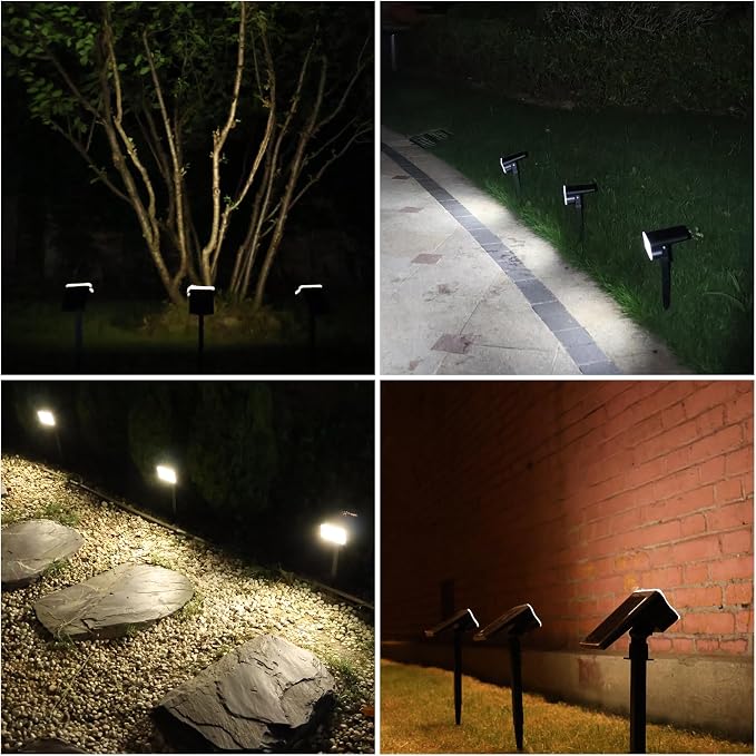 HGGH Solar Lights Outdoor Waterproof IP67, 60 LED 3 Lighting Modes Solar Spot - Image 7
