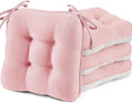 BETU Pink Chair Cushions for Dining Chairs Set of 4, 3.5" Thick Kitchen Table by BETU