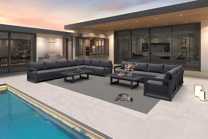 PURPLE LEAF Patio Furniture Set L-Shaped Outdoor Couch by Unknown