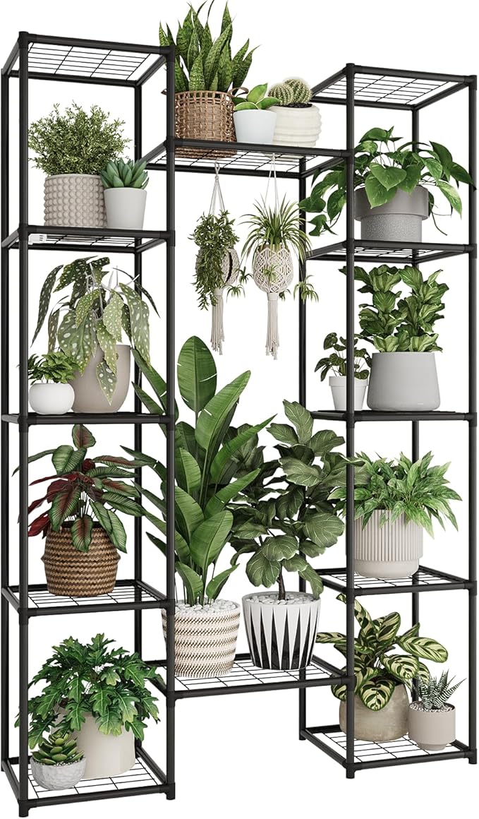 Metal Plant Stand Outdoor 62.2" Tall Plant Shelf by Gentingbro