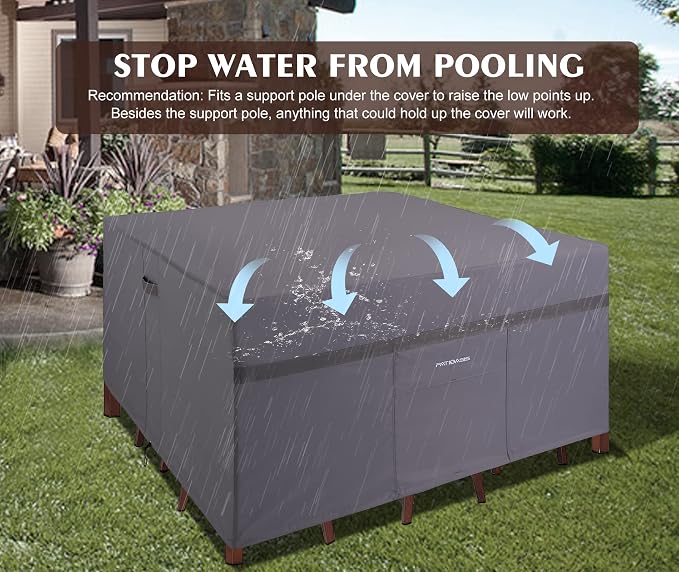 Waterproof Square Patio Table and Chair Covers 48''L x 48''W x 29''H 600D Heavy - Image 5