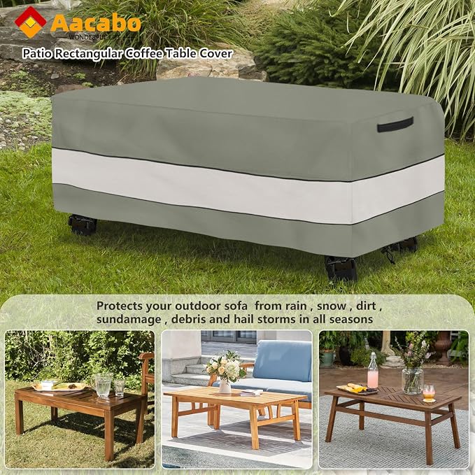 Waterproof Outdoor Coffee Table Cover, Rectangular Patio Small Side Table Cover - Image 4