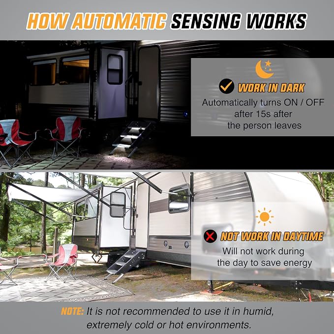 Nilight RV Step Lights 3PCS Motion Sensor Activated LED Bar RV Exterior Lights - Image 4