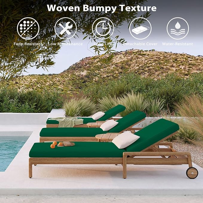 Sundale Outdoor Olefin Chaise Lounge Cushion Set of 2, Water-Resistant Patio - Image 7