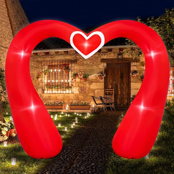 SEASONBLOW 10 FT Valentine's Day Inflatable Archway Decorations, LED Light Up - Image 3