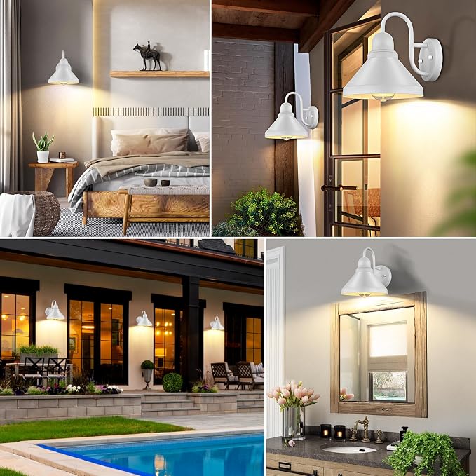 Brightever Gooseneck Outdoor Wall Lanterns, Anti-Rust Outside Barn Wall Mount - Image 7