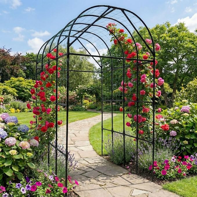Garden Trellis Arch 7FT Tall – Plastic Coated Metal Arch Trellis - Image 6