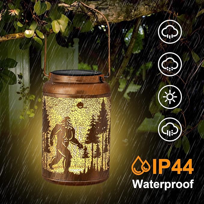 2 Pack Solar Lanterns Outdoor, Big Foot Gifts - Image 4