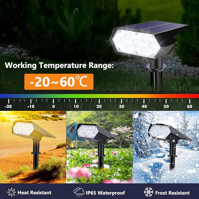 LYHOPE Solar Spot Light Outdoor, 49 LED Lights - Image 2