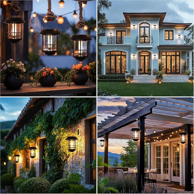 Otdair Solar Lanterns Outdoor Waterproof 2 Pack, Auto On/Off Hanging Solar - Image 7