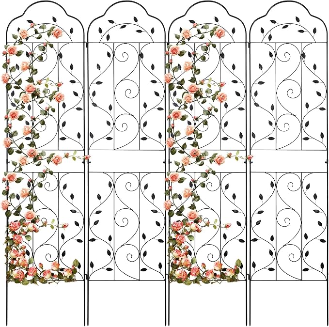 hogardeck 4 Packs 84 * 19 inch Metal Garden Trellis by HOGARDECK