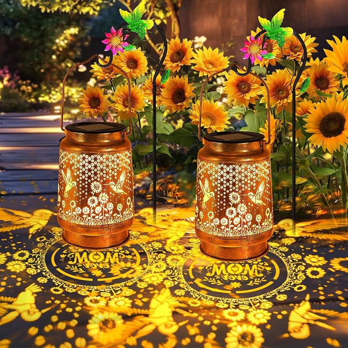 2 Pack Hummingbird Solar Lanterns Outdoor Garden Decor, Gifts - Image 7