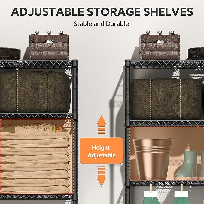 2400LBS 35.5" W Standing Shelf Units Wire Rust-Proof Outdoor Storage Shelving - Image 4