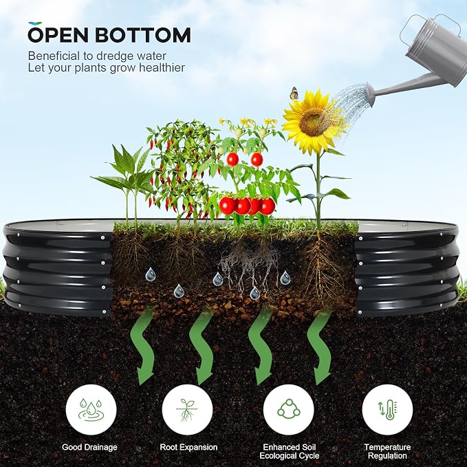 Galvanized Raised Garden Bed Outdoor, Rust-Resistant Garden Planter Box - Image 6