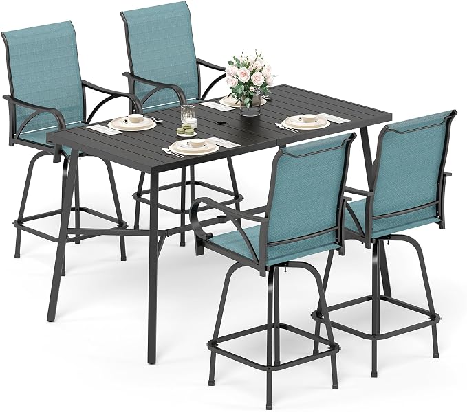 Sophia & William Outdoor Bar Set, Patio Bar Table and Chairs Set, Bar Height by SophiaWilliam