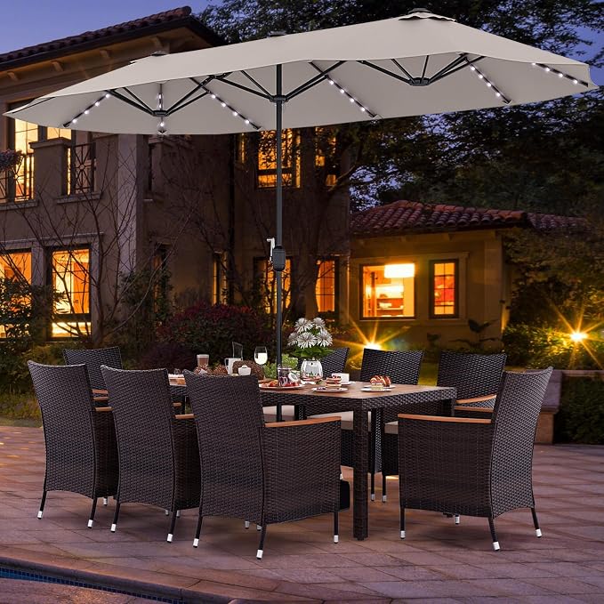 Tangkula 11 Pieces Rattan Outdoor Dining Set - Image 2