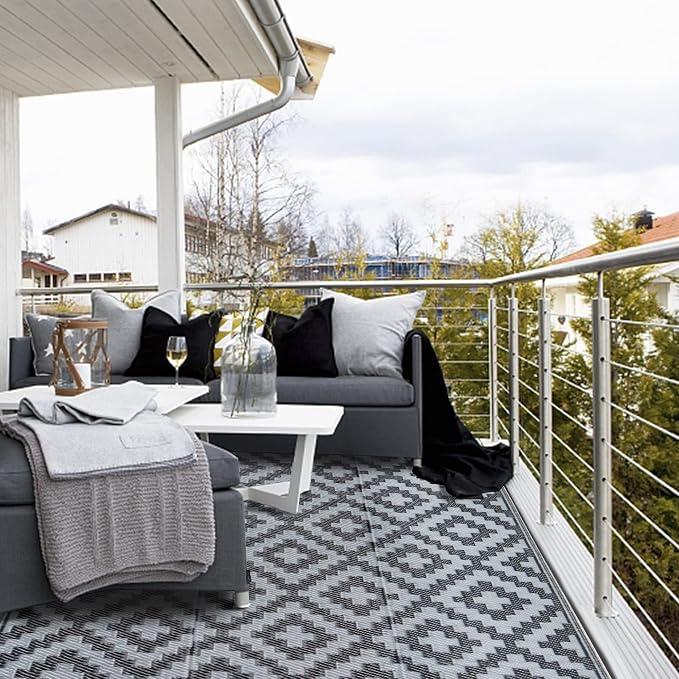SAND MINE Waterproof Outdoor Rug 4x6 ft, Reversible Mats, Modern Area Rug - Image 6