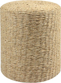 Wimarsbon Decor Round Pouf Ottoman Single Strand Paper Rope Pouf Footrest by Wimarsbon