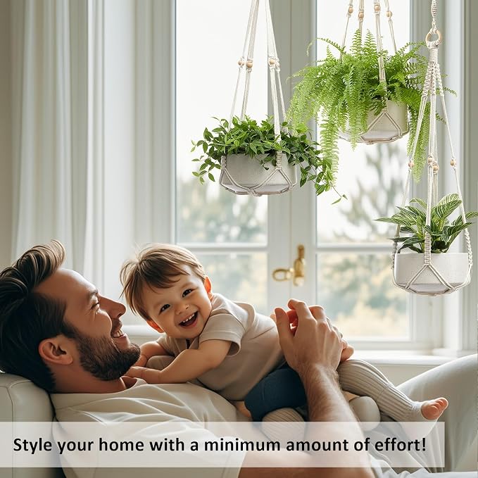 CADNLY Macrame Plant Hangers Indoor – Rope Hanging Plant Holder - Image 2