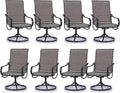 PHI VILLA Patio Swivel Dining Chairs Set of 8, Outdoor Metal Chair by PHIVILLAThepioneerofcomfortablehouseholdsupplies