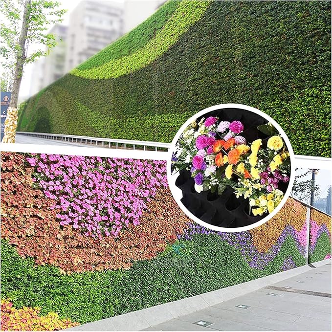 90 Pockets Hanging Planter Bags, Hanging Vertical Wall Mounted Plant Planting - Image 2