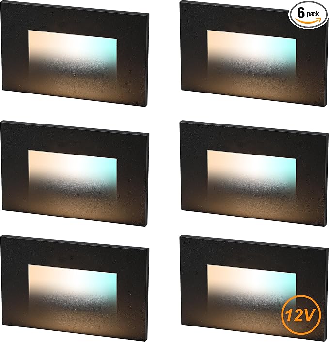 CLOUDY BAY 12V Low Voltage 3 Color Indoor and Outdoor LED Step Light, by CLOUDYBAY