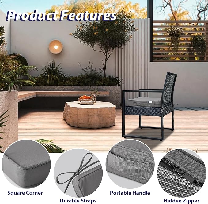 Outdoor Chair Cushions Set of 4, Waterproof Outdoor Seat Cushions - Image 5