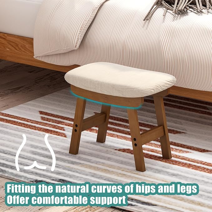 Foot Stools Ottoman, Small Soft Footrest Ottoman - Image 4